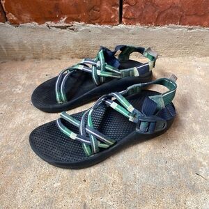 Chaco Girls 3 Blue Green Strappy Casual Outdoor Sandals